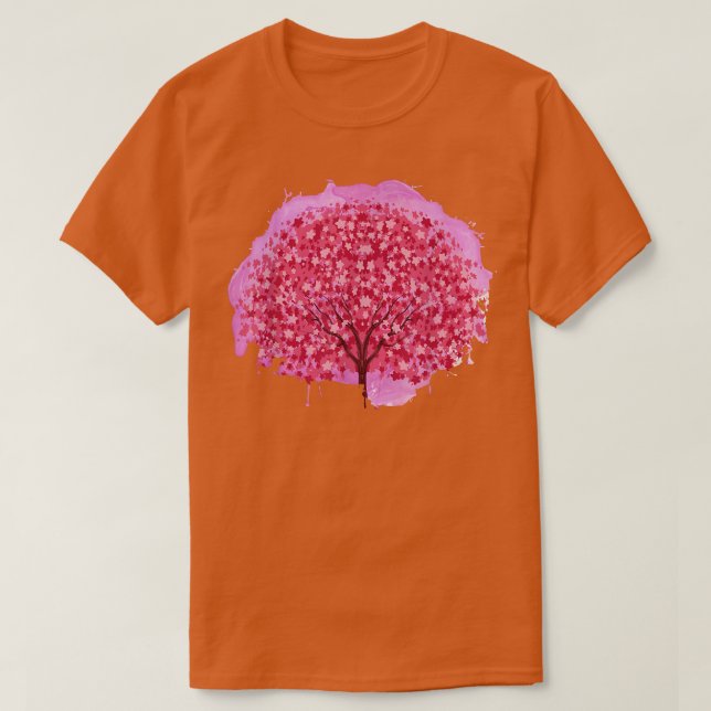 Camiseta Flor rosa de árbol sakura japonesa florido (Diseño del anverso)