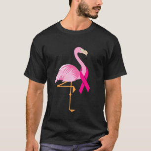 Camiseta Flor rosa de Cinta Flamingo Cáncer de Mama