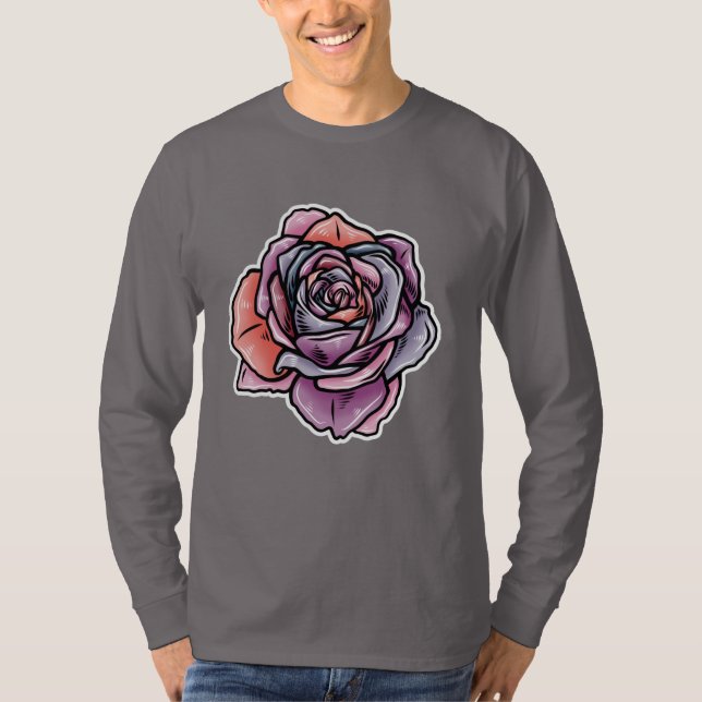 Camiseta Flor Rosa de color (Anverso)