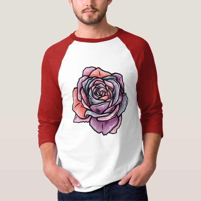 Camiseta Flor Rosa de color (Anverso)