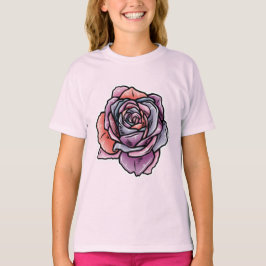 Camiseta Flor Rosa de color