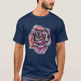 Camiseta Flor Rosa de color