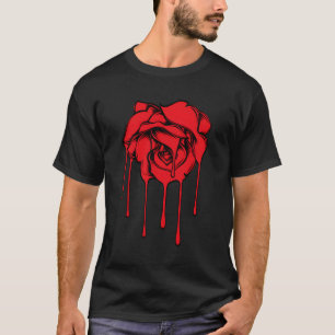 Camiseta Flor Rosa de goteo de fusión