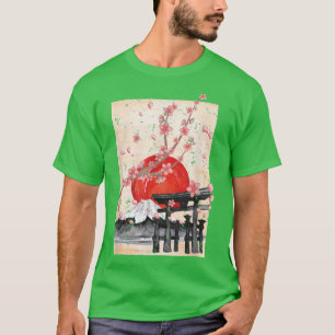 Camiseta Flor rosa de la cultura japonesa floreciente Sakur