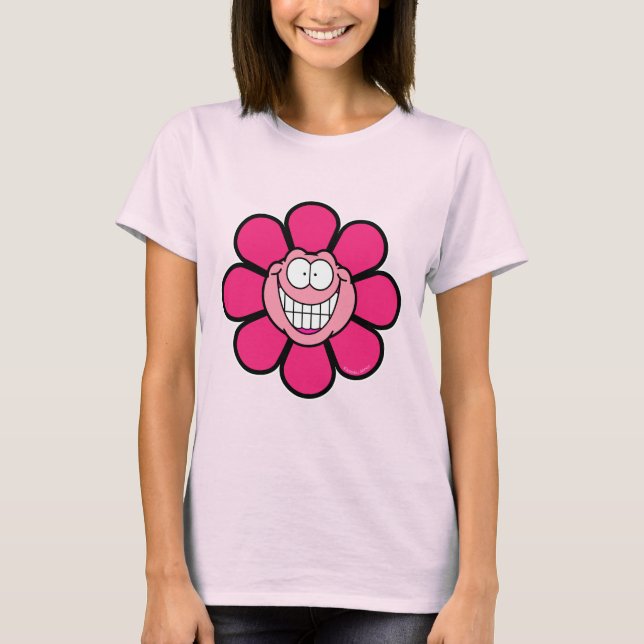 Camiseta Flor Rosa Feliz (Anverso)