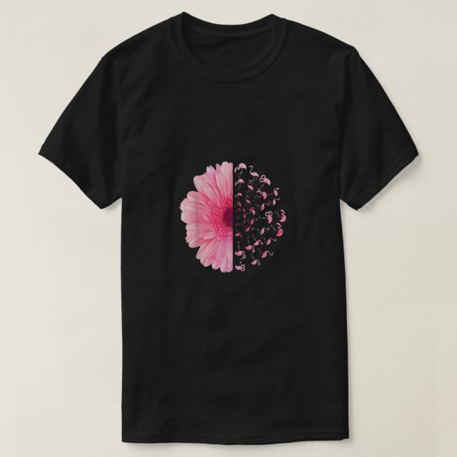 Camiseta Flor rosa Flamingo Mes de Concienciación sobre el  (Diseño del anverso)