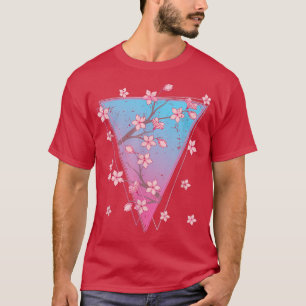Camiseta Flor rosa Japón Sakura Synthwave Vaporwave Cherr