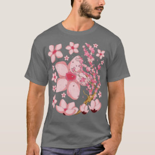 Camiseta Flor rosa japonesa de cerezo en flor japonesa Saku