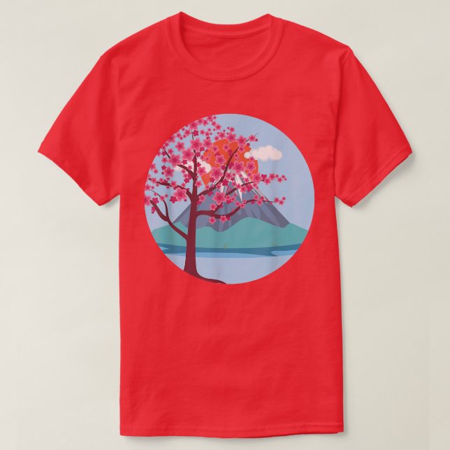 Camiseta Flor rosa japonesa de montaña Bonito Sakura Cherry (Diseño del anverso)