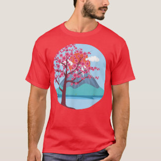 Camiseta Flor rosa japonesa de montaña Bonito Sakura Cherry