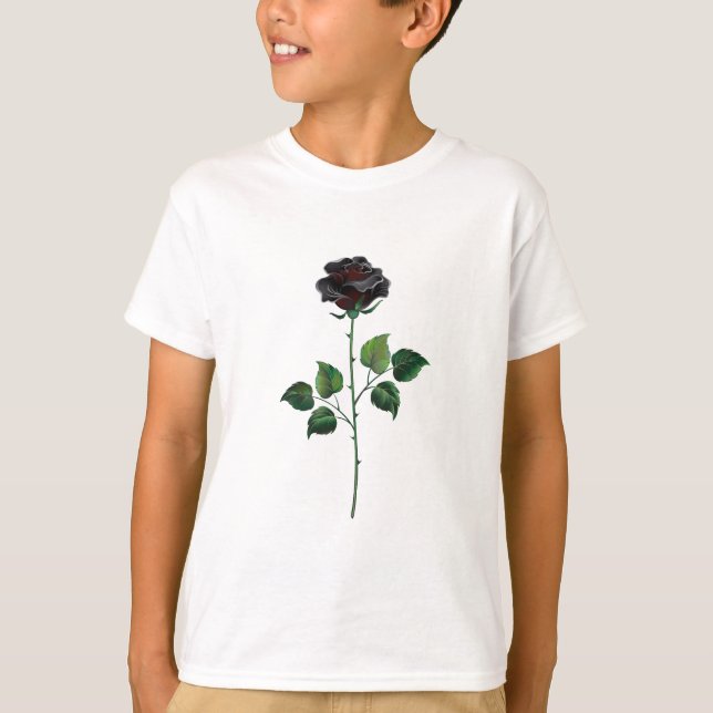 Camiseta Flor rosa negra (Anverso)