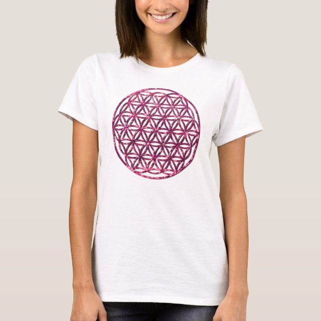 Camiseta Flor rosa resplandeciente de vida (Anverso)