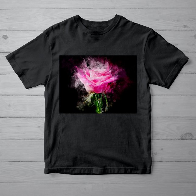 Camiseta Flor rosa rosa acuarela - bb (Subido por el creador)