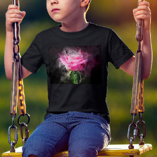 Camiseta Flor rosa rosa acuarela - bb