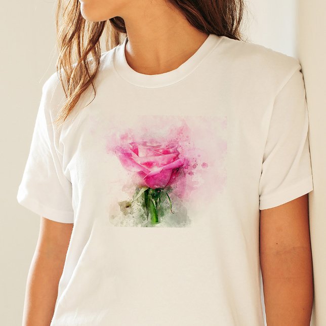 Camiseta Flor rosa rosa acuarela - wb (Subido por el creador)