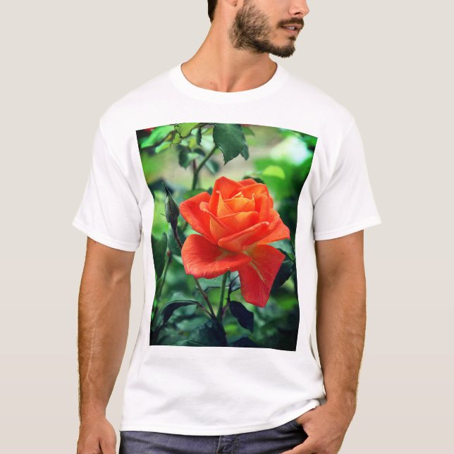 Camiseta Flor rosa rosada natural (Anverso)