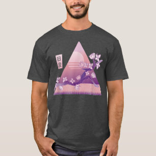 Camiseta Flor rosa Sakura japonesa 80 Vaporwave Cherry B