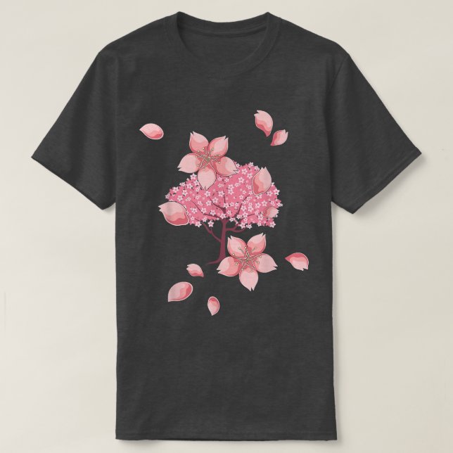 Camiseta Flor rosa Sakura japonesa florece cerezo (Diseño del anverso)