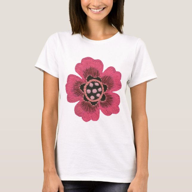 Camiseta Flor rosada (Anverso)