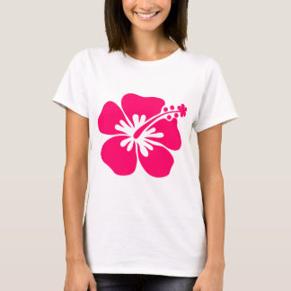 Camiseta flor rosada de la hawaiana