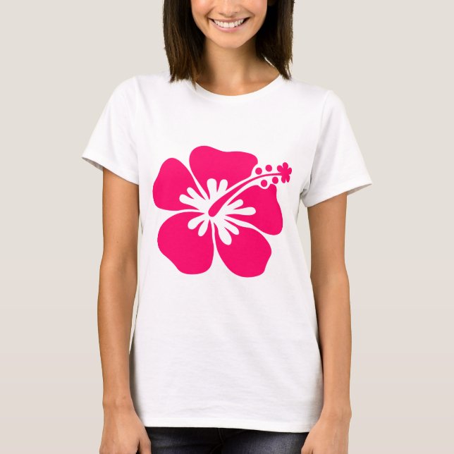 Camiseta flor rosada de la hawaiana (Anverso)
