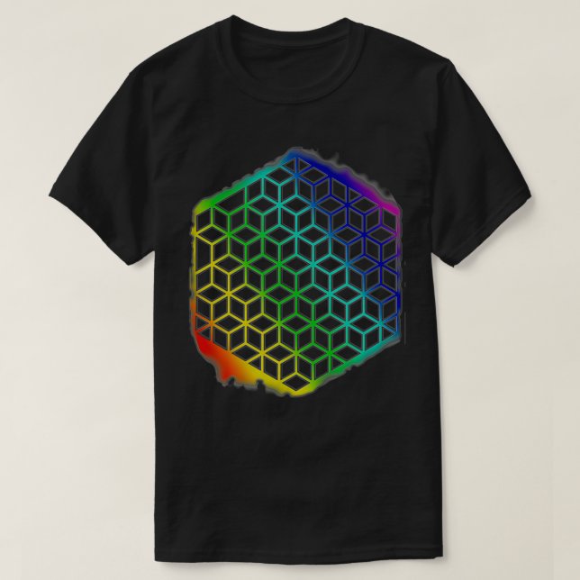 Camiseta Flor sagrada de geometría de la vida Cubes Mandala (Diseño del anverso)