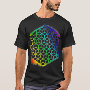 Camiseta Flor sagrada de geometría de la vida Cubes Mandala