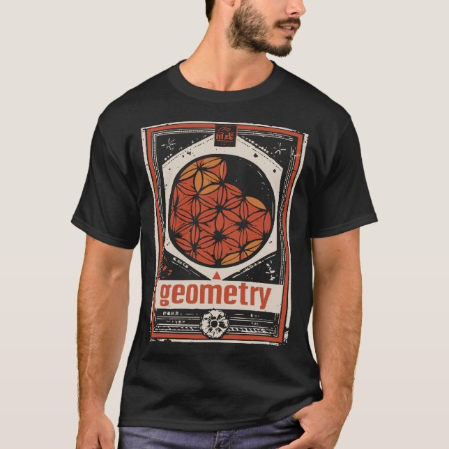 Camiseta Flor sagrada de geometría del hexágono japonés (Anverso)