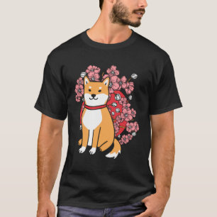 Camiseta Flor sakura flor japonesa Shiba Inu cerezo
