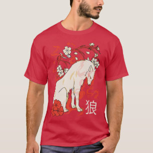 Camiseta Flor Sakura japonesa Wolf