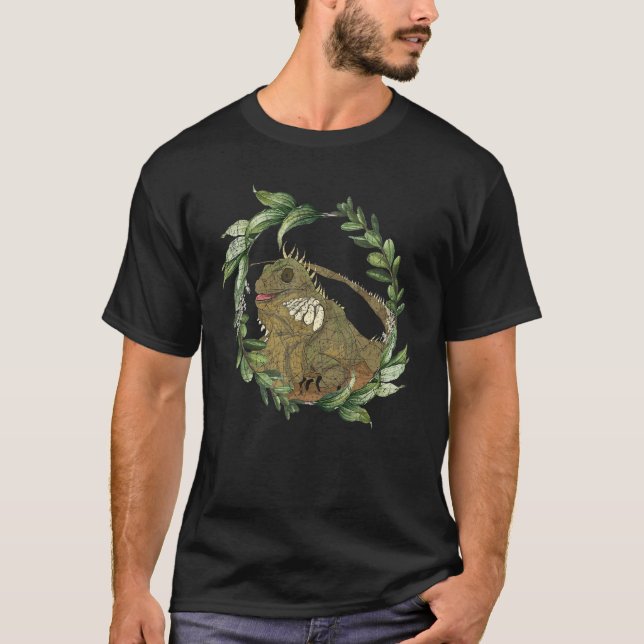 Camiseta Flor Sale De La Iguana Exótica De Animales Lizard (Anverso)