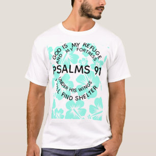 Camiseta flor salmo 91 verde menta