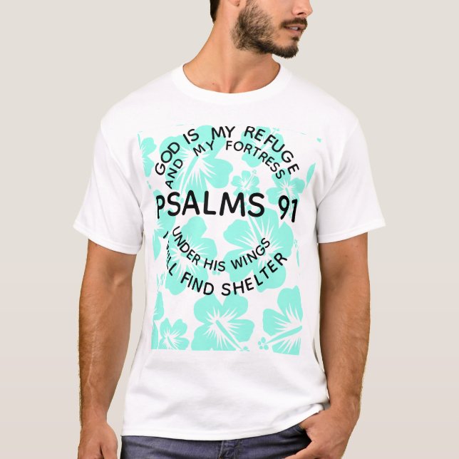 Camiseta flor salmo 91 verde menta (Anverso)