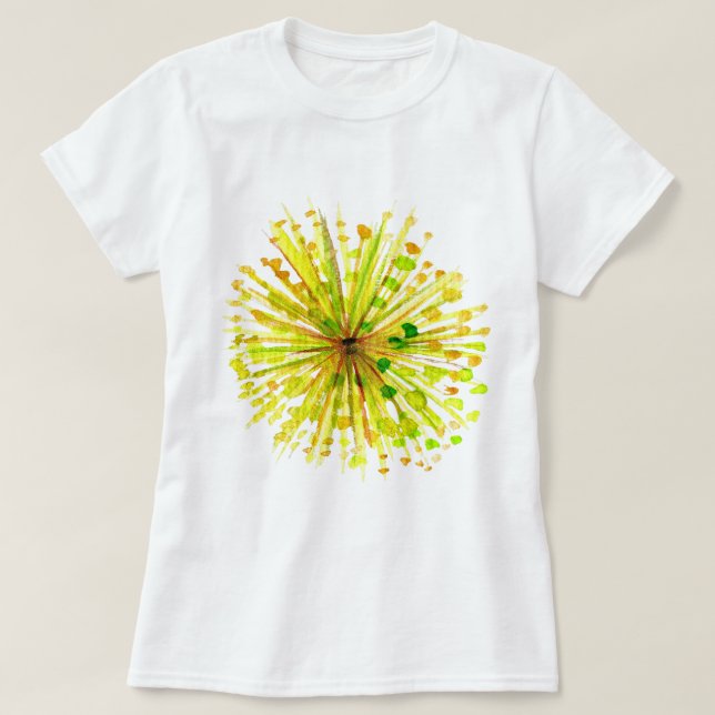 Camiseta Flor silvestre amarillo acuarela (Diseño del anverso)
