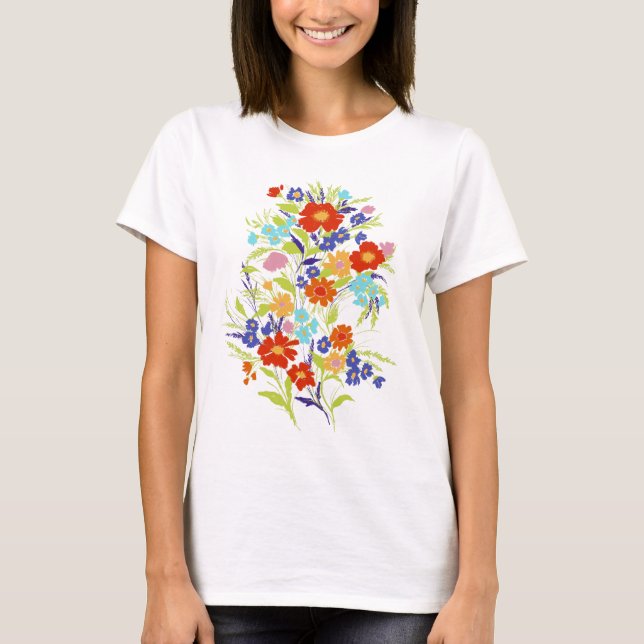 Camiseta Flor silvestre de colores páinteros (Anverso)