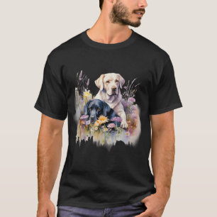 Camiseta Flor silvestre floral perro Labrador recuperador