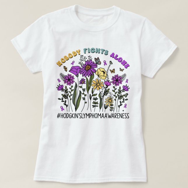 Camiseta Flor silvestre que nadie lucha solo contra el linf (Diseño del anverso)