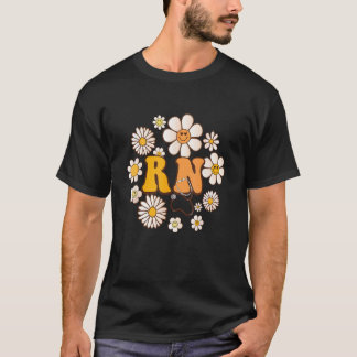 Camiseta Flor silvestre retro divertida Enfermera RN Enferm