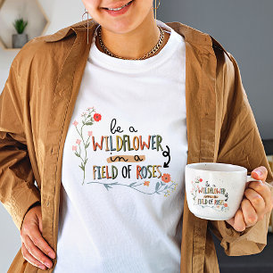 Camiseta Flor silvestre Vintage Mujeres blancas