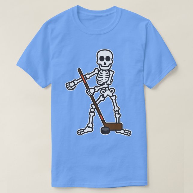Camiseta Flor Skeleton Hockey Jugador disfraz de Halloween (Diseño del anverso)