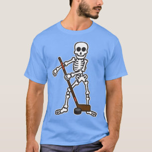 Camiseta Flor Skeleton Hockey Jugador disfraz de Halloween