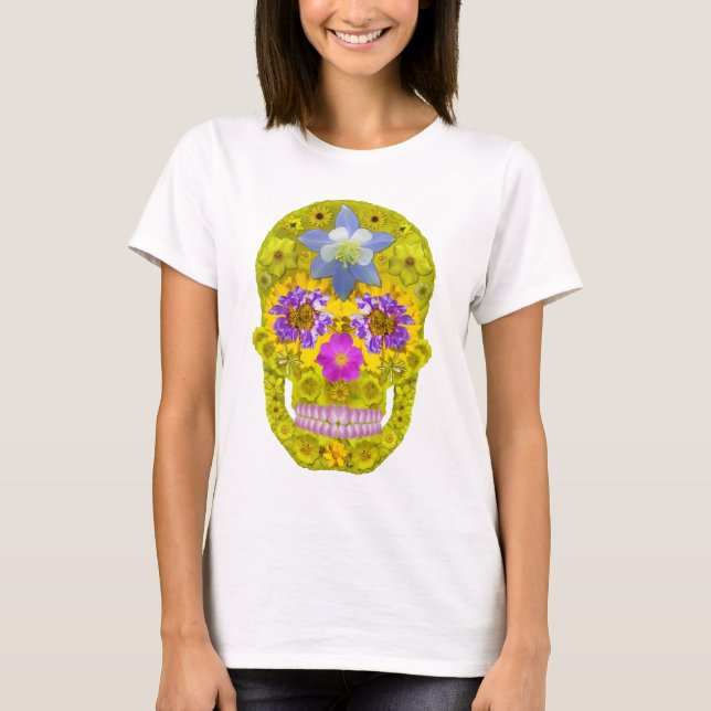 Camiseta Flor Skull 3 (Anverso)