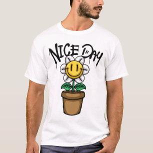 Camiseta Flor sonriente en una maceta streetwear