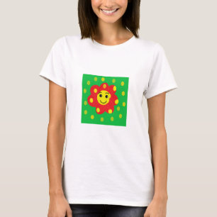 Camiseta Flor Sonriente Roja