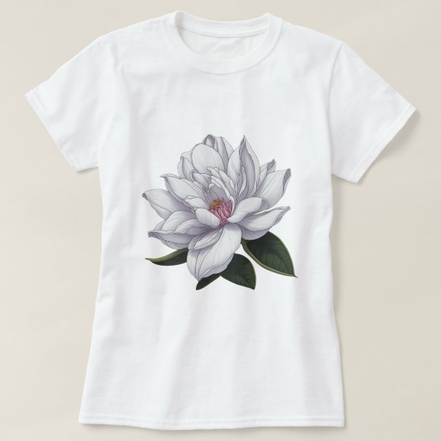 Camiseta Flor suave de Magnolias (Diseño del anverso)