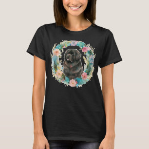 Camiseta Flor suave verano Newfie Floral perro de Terranova