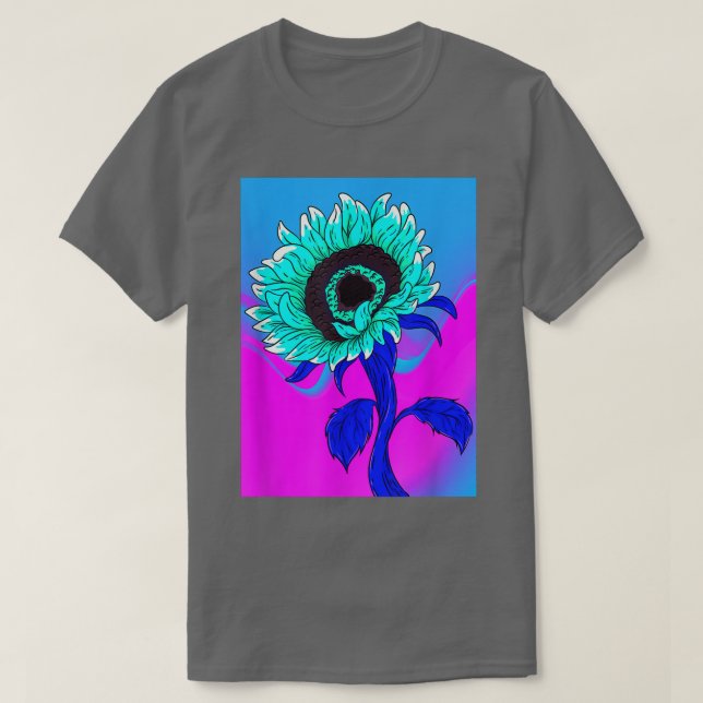 Camiseta Flor Sunshine Synthwave Floral Retro Vaporwave S (Diseño del anverso)