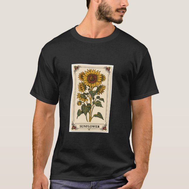 Camiseta Flor Tarot Card Sunflower Mystic Occulage (Anverso)