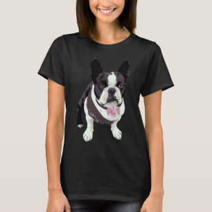 Camiseta Flor Terrier De Boston Para Mujeres Hombres Mascot
