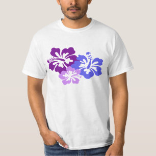 Camiseta Flor tópica del hibisco en azul, púrpura y lila